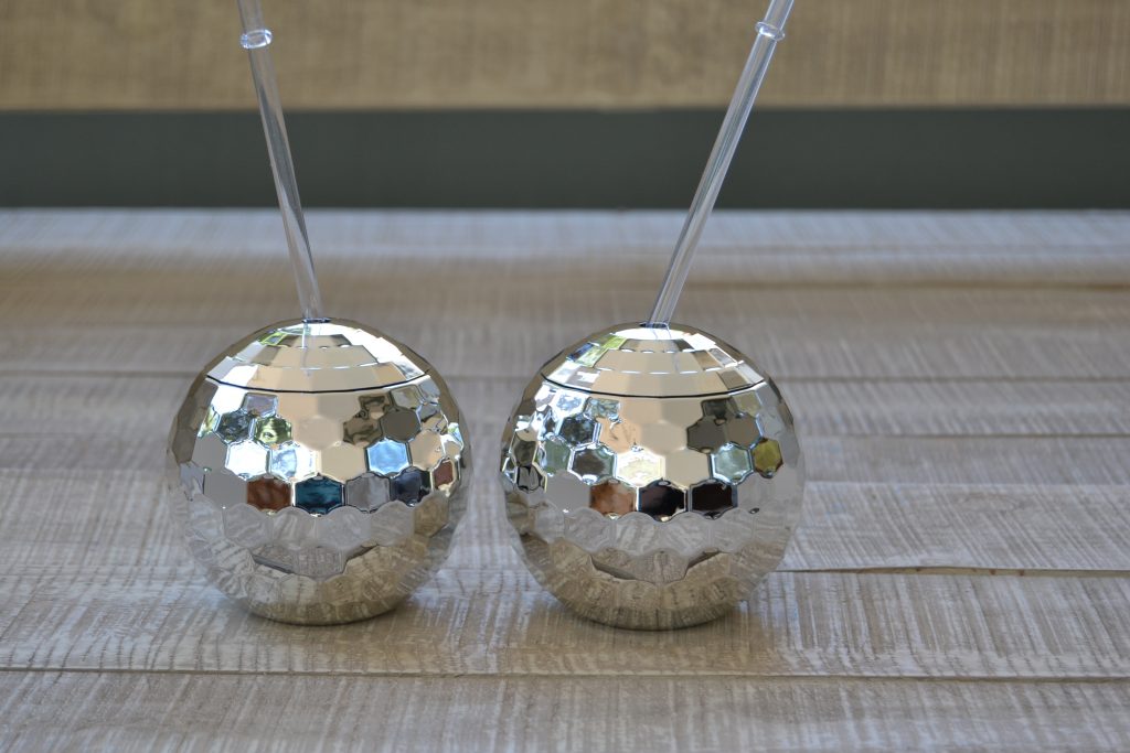 Disco Ball Cups with Straw