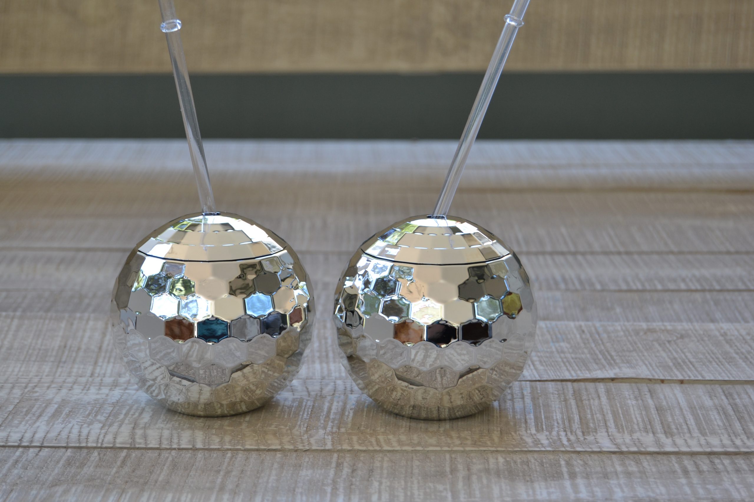 disco ball cup with straw, branded mugs
