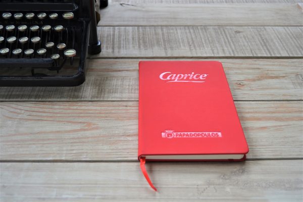 notebook with embossed logos