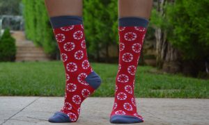 socks with custom jacquard design