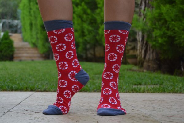 socks with custom jacquard design