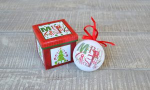 Christmas ball in a gift box