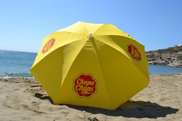 Chupa Chups yellow beach umbrella