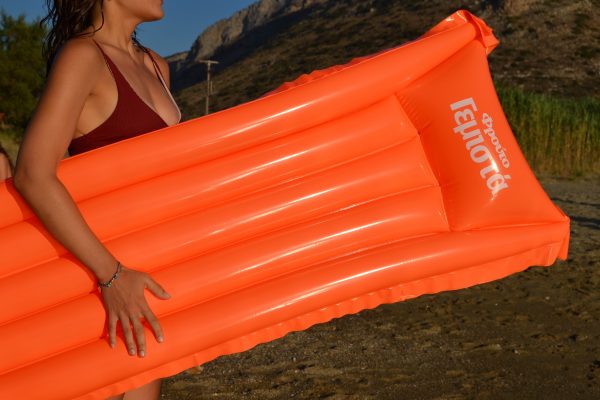 Orange inflatable mat