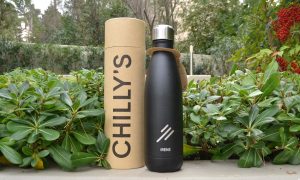 Chillys black stainless steel bottle