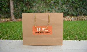 paper bag with cord handles