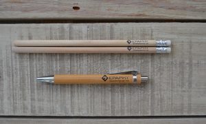 Wooden pencil & bamboo pen