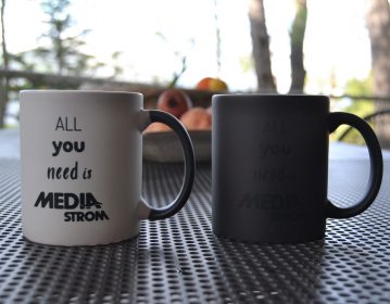 Media strom black sublimation mug
