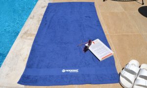ΤΕΧΝΟΜΑΤ, blue beach towel