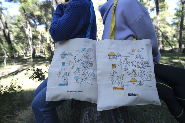 Athens Insiders, tote bags with coloured handles