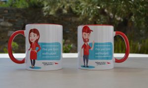 ACS, white red sublimation mugs