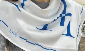 Soul Design, woman satin scarf γυναικείο σατέν μαντήλι