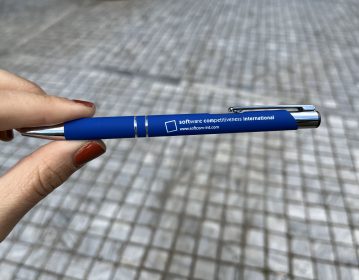 Software International, μπλε στυλό αλουμινίου