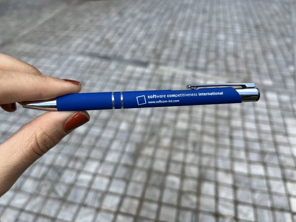 Software International, blue aluminium pen