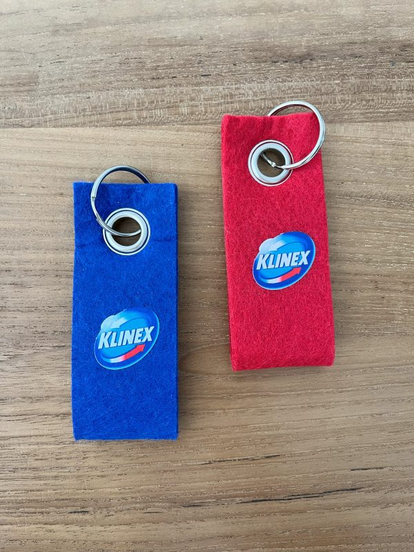 Unilever, Klinex blue and red keyrings