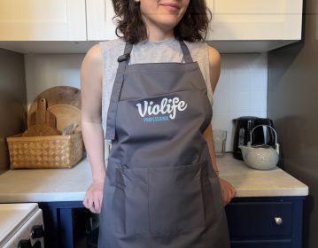 Upfield, Violife gray apron with pocket