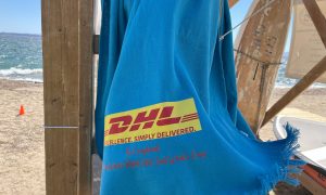 DHL, τυρκουάζ πετσέτα παραλίας