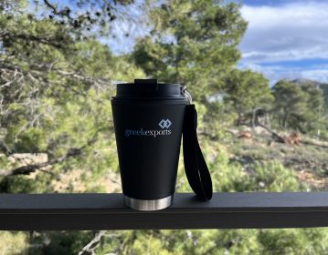 Greekexports, black double wall tumbler